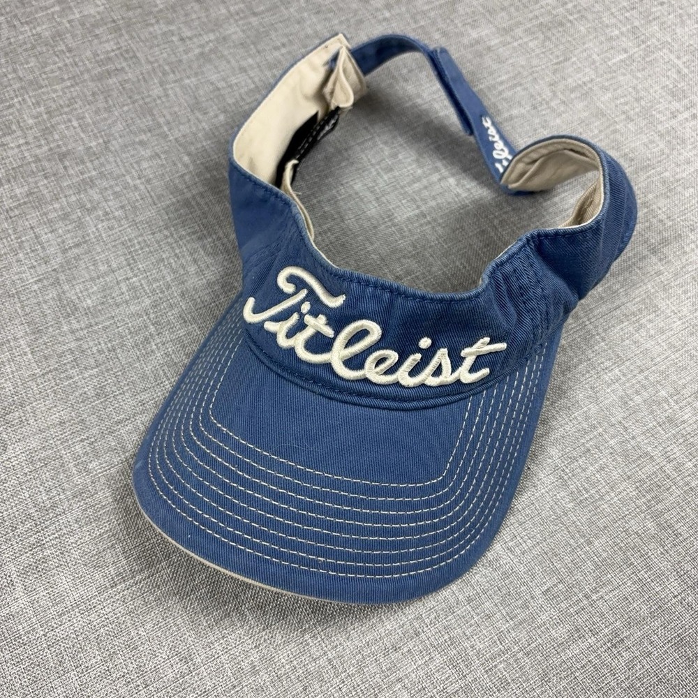 Titleist Hat Visor Strap Back Mens One Size Blue Golf Embroidered Logo